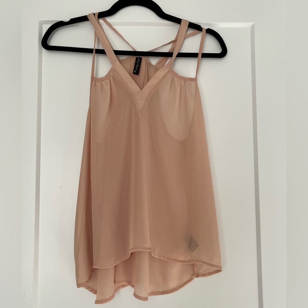 Strappy Flowy Tank in Nude by Final Touch